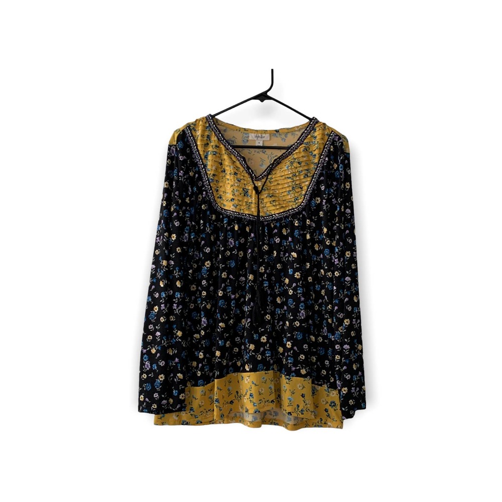 Style and Co Long Sleeve Floral Flowy Fit Blouse Top XL - Picture 3 of 8